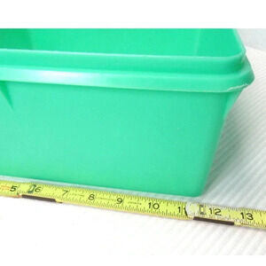 Vintage Large Tupperware 12"x12"x5" Square Keeper Green Base *No Lid or Inserts*